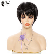 Short Ombre Blonde Synthetic Natural Wave Wigs Heat Resistant