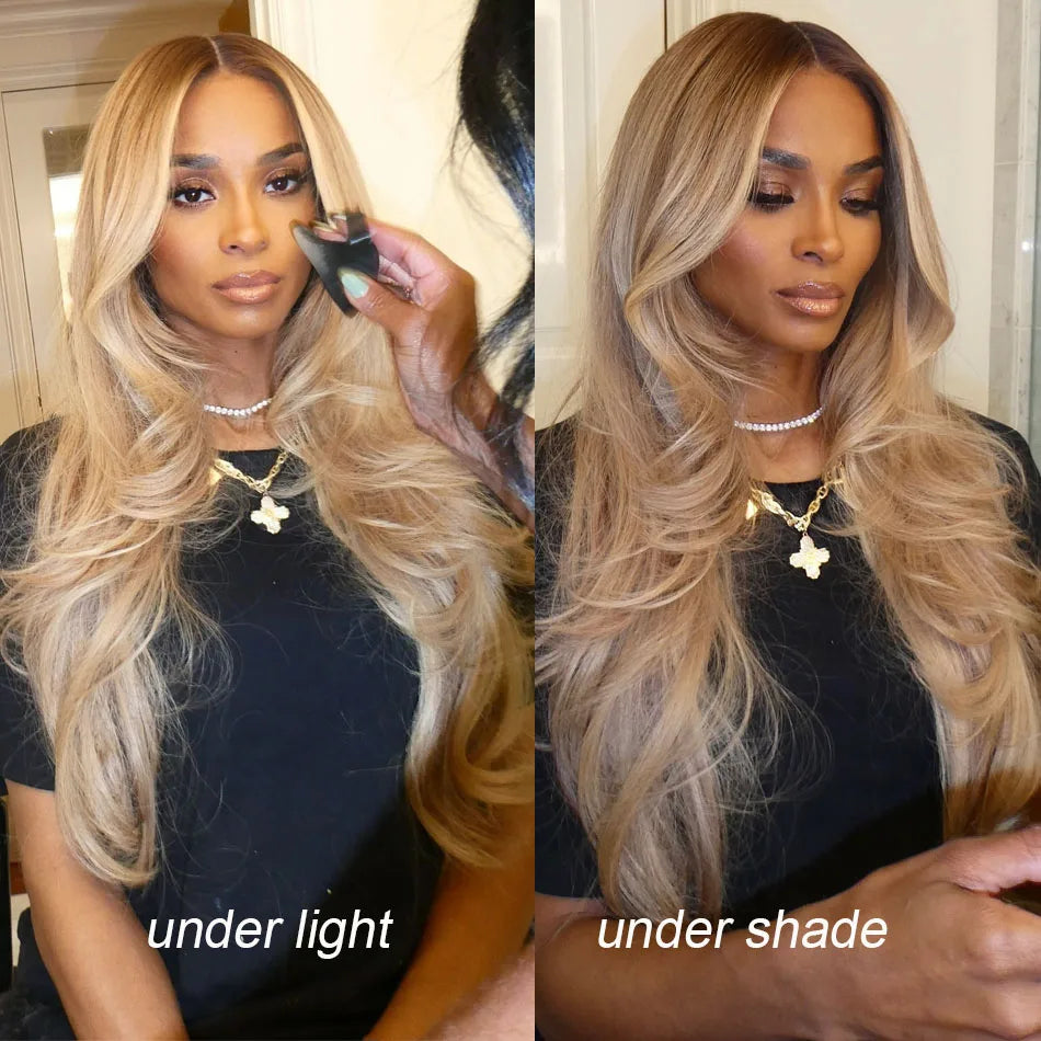 Salon Quality Professional Toned Colored Highlight Ash Blonde 13x6 HD Lace Front Human Hair Frontal Wigs – HD Lace Frontal Human Hair UAE, UK & USA | Michelle's Glam Wigs