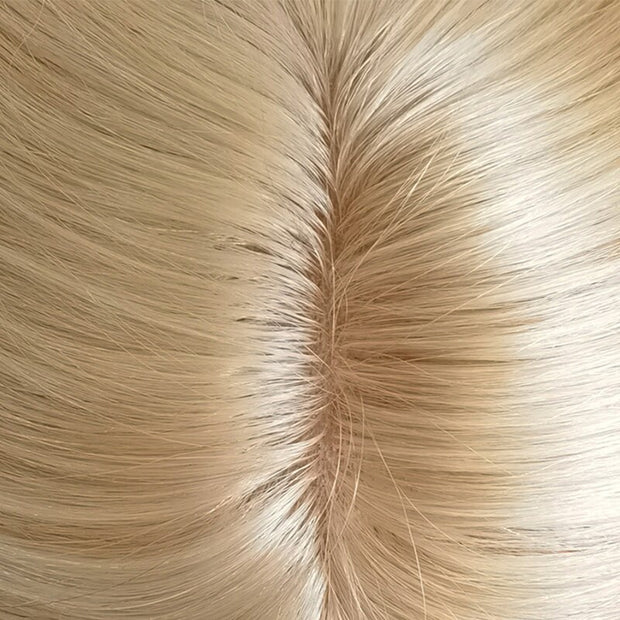 15x16cm Hand Tied Silk Base Remy Clip In Human Hair Wig Topper with Thinning Russian Human Hair Extensions