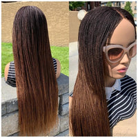 Thumbnail for Glueless Micro Braid braided wig on 5x5 HD lace Frontal wig Customizable Tiny braid wig Glueless braid wigs