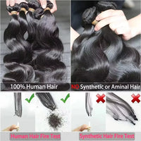 Thumbnail for Body Wave 3 4 Bundles Human Hair Brazilian Remy 100% Unprocessed 30 32 Inch Raw Virgin Remy Wavy Double Bundles Weave Extensions