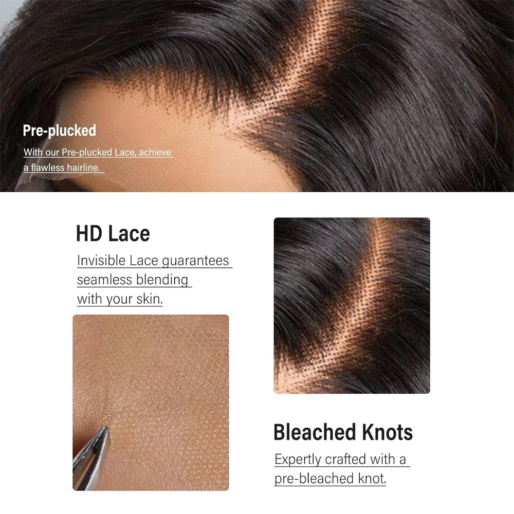 Straight Human Hair Pre-Plucked HD Full Lace with Invisi-Drawstring 200% Density