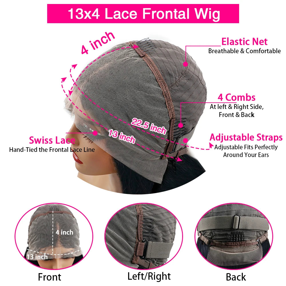 13x6 Chocolate Brown HD Lace Front Human Hair Wigs Body Wave