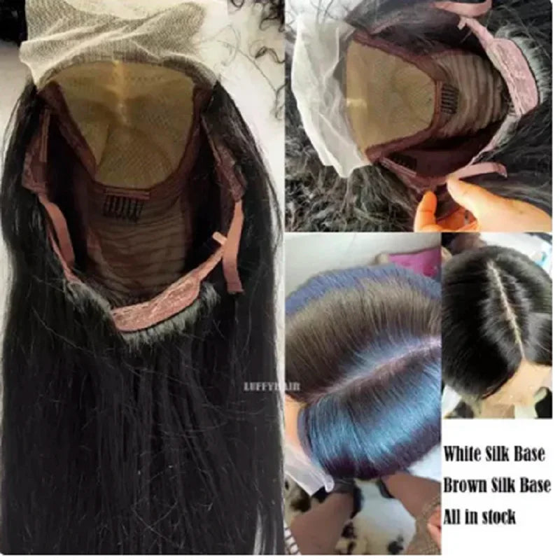 Ombre Brown Silk Base Human Hair Wig With Preplucked  Baby Hair HD Lace European Hair