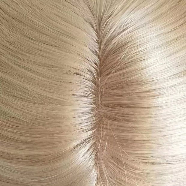 15x16cm Hand Tied Silk Base Remy Clip In Human Hair Wig Topper with Thinning Russian Human Hair Extensions
