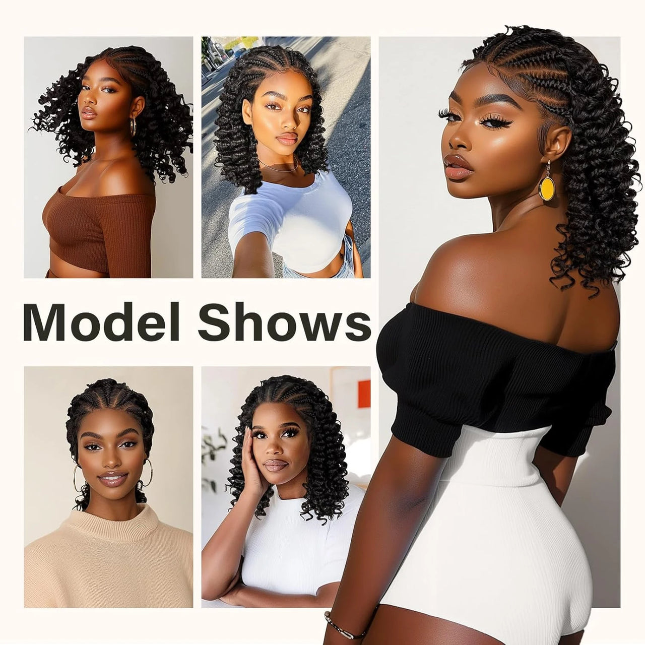 Kinky Curly Braided Wig With Baby Hair Natural Color Curly 13X4 Transparent Synthetic Lace Front Wigs Braid Wig