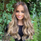 Body Wave Wig Brown Roots Ombre Blonde with Baby Hair