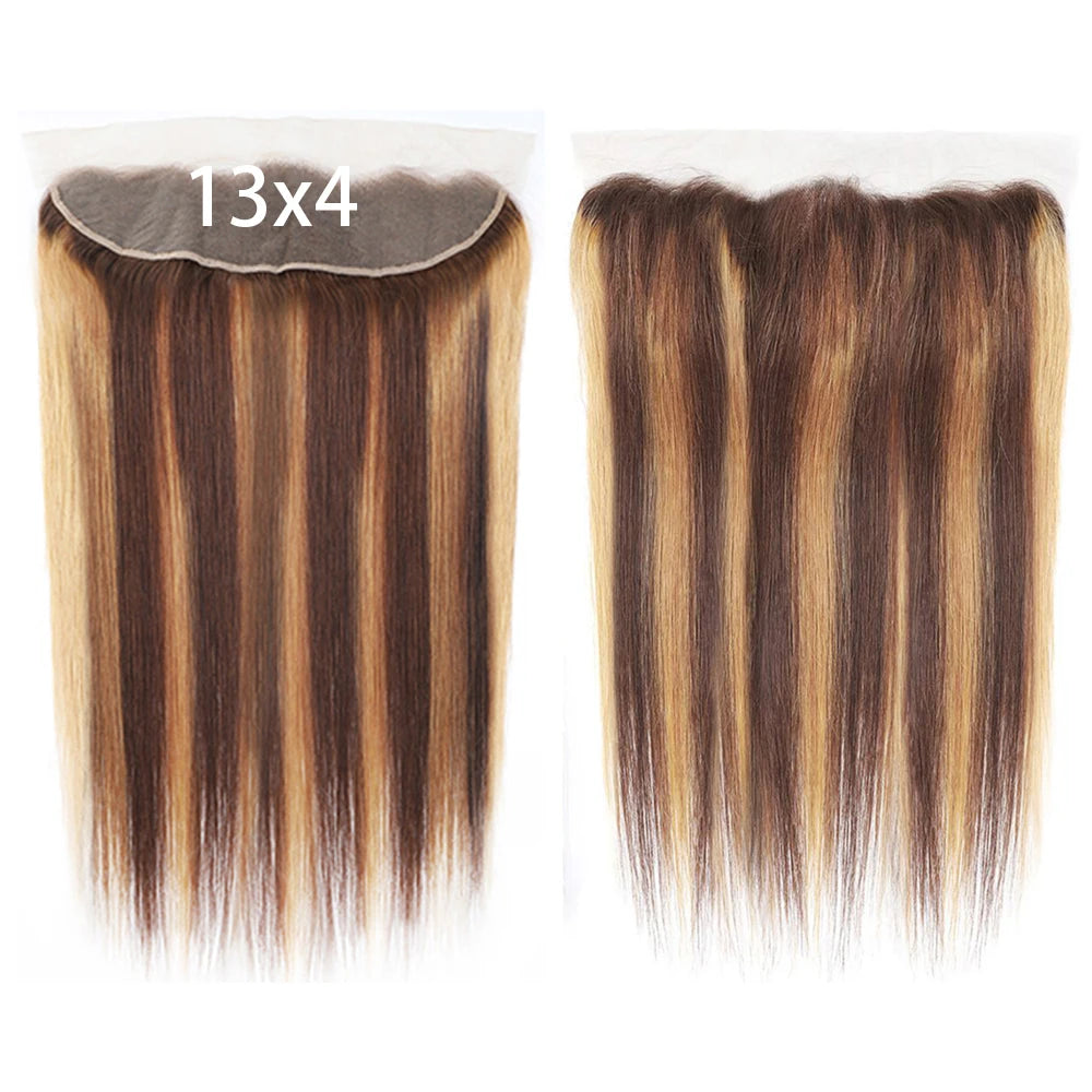 Highlight Lace Frontal Straight Brazilian Human Hair Ombre Brown