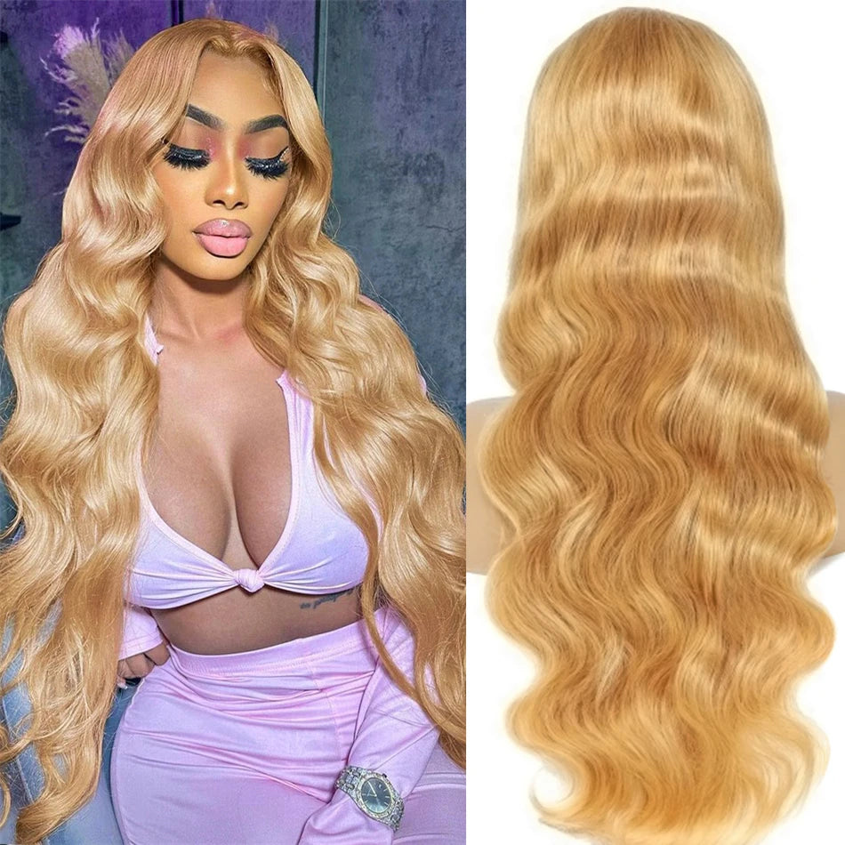 27 Honey Blonde Wig Human Hair Hd Lace Frontal Wig Body Wave Wig