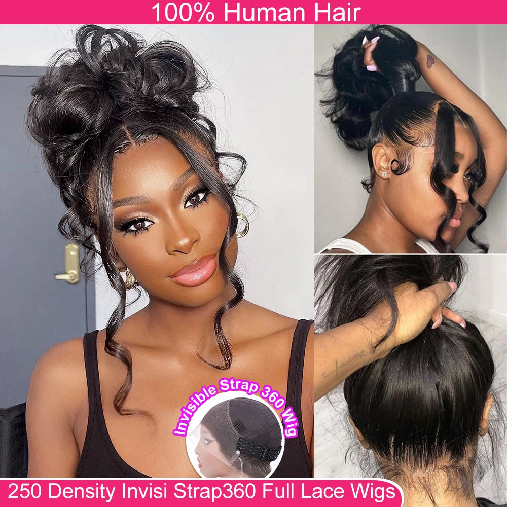 Invisi Strap Snug Fit 360 Full Lace Wig HD Transparent Lace Frontal Body Wave Glueless Human Hair Ready To Wear Wig