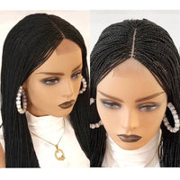 Thumbnail for Glueless Micro Braid braided wig on 5x5 HD lace Frontal wig Customizable Tiny braid wig Glueless braid wigs