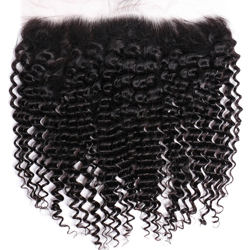 HD Transparent Lace Frontal Closure Curly  Swiss Lace Closure Human Hair