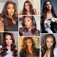 Thumbnail for 13x6 Chocolate Brown HD Lace Front Human Hair Wigs Body Wave