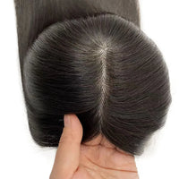Thumbnail for 15x16CM European Human Hair Topper Wavy Silk Skin Base