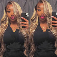 Thumbnail for Highlight Wig Human Hair Honey Blonde Body Wave Lace Front Brazilian Hair Wigs