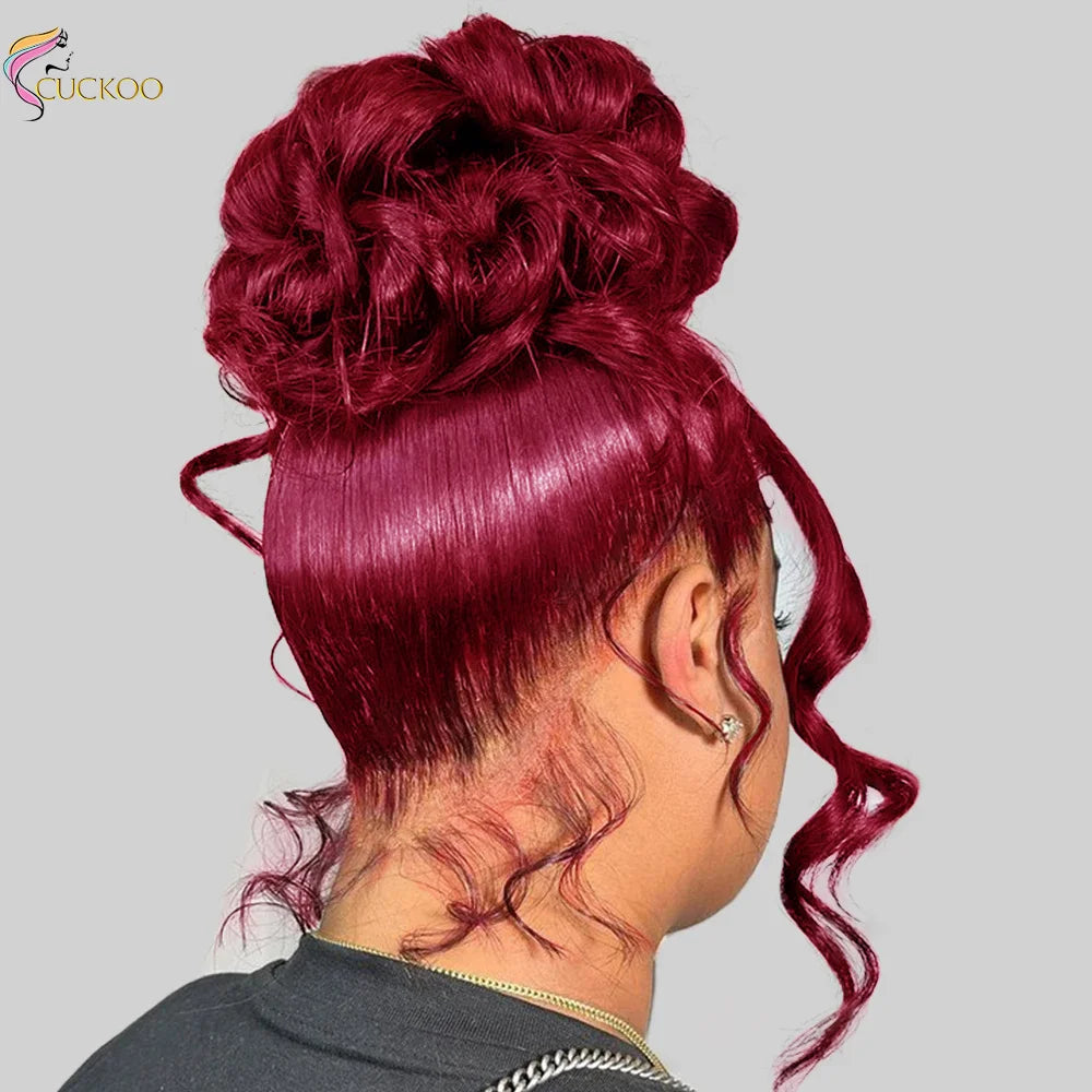 360 Full Lace Wig Human Hair 99j Red Colored Wigs Body Wave Wig Burgundy Lace Front Wig – HD Lace Human Hair Wig UAE, UK & USA | Michelle's Glam Wigs