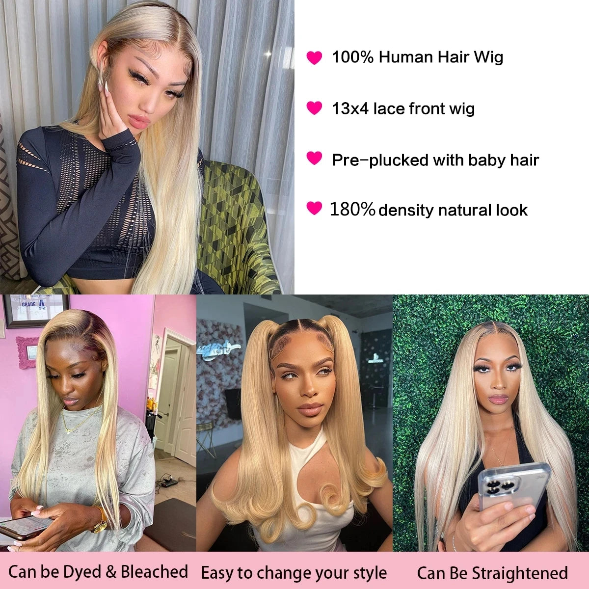 613 Blonde Lace Front Human Hair Wigs HD Glueless  Pre-plucked  Wig
