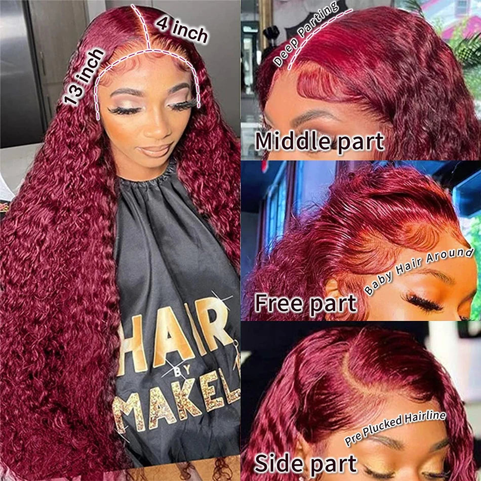 Red Lace Front Human Hair Wig