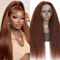 Thumbnail for Kinky Straight Synthetic Lace Front Lace Wigs Pre Plucked with Baby Hair