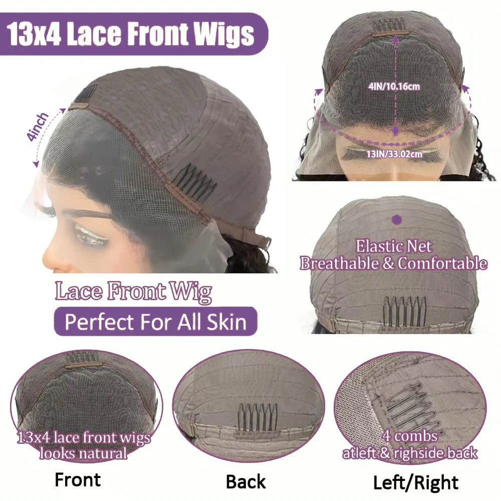 Highlight Body Wave Bob Wig Human Hair 13X4 Lace Front Human Hair Wigs Honey Blonde HD Transparent Lace Frontal Wig