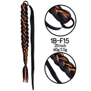 20 Inch Long Straight Synthetic Hair Extension Braided Fishtail Drawstring Ponytail Hair