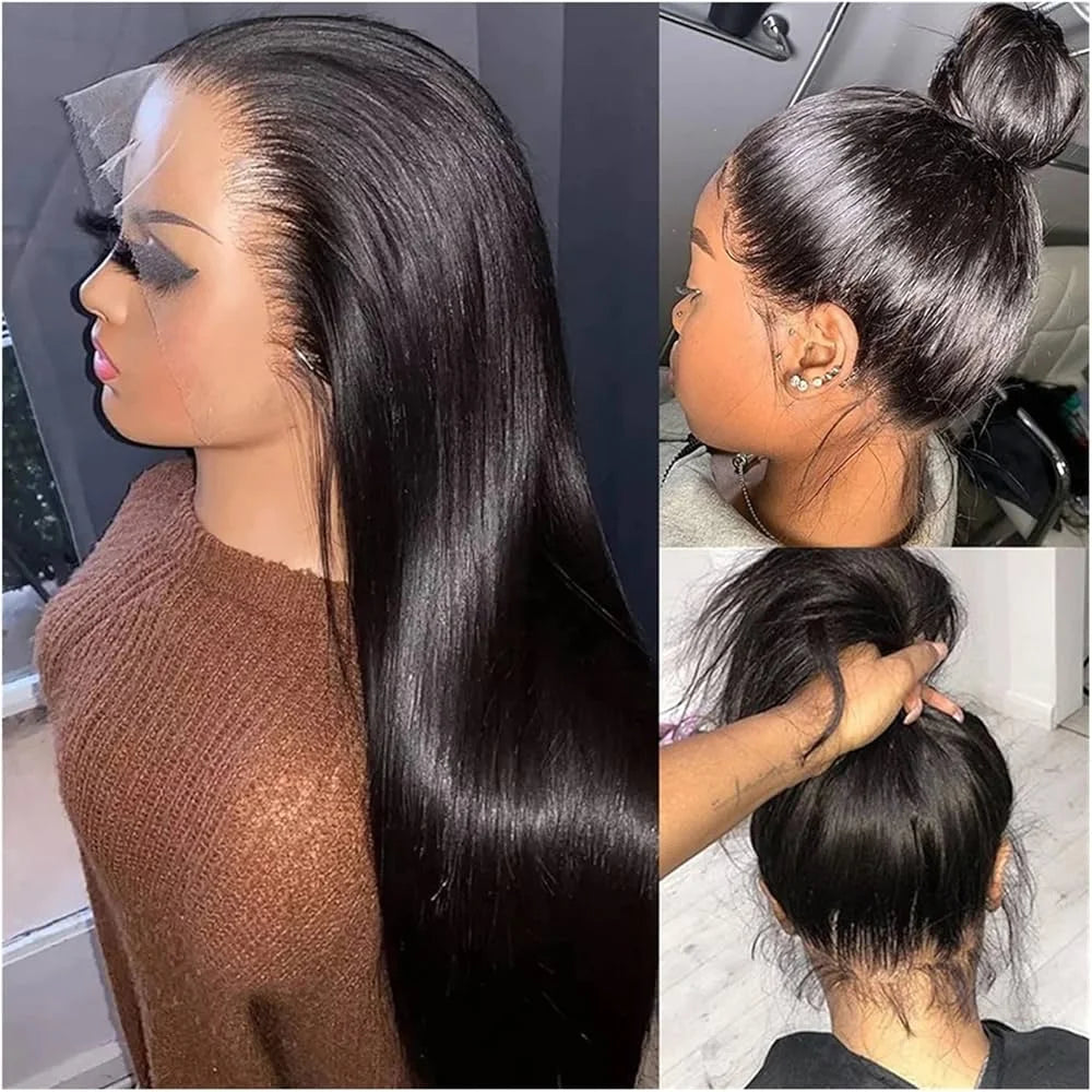 Invisible Strap Wig Straight Wigs 360 Lace 100% Human Hair Wigs For Women With Baby Hair