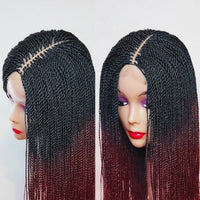 Thumbnail for Glueless Micro Braid braided wig on 5x5 HD lace Frontal wig Customizable Tiny braid wig Glueless braid wigs