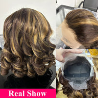 Thumbnail for Highlight Bob 100% Human Hair Body Wave Lace Front Wig Burmese 4/27 Color