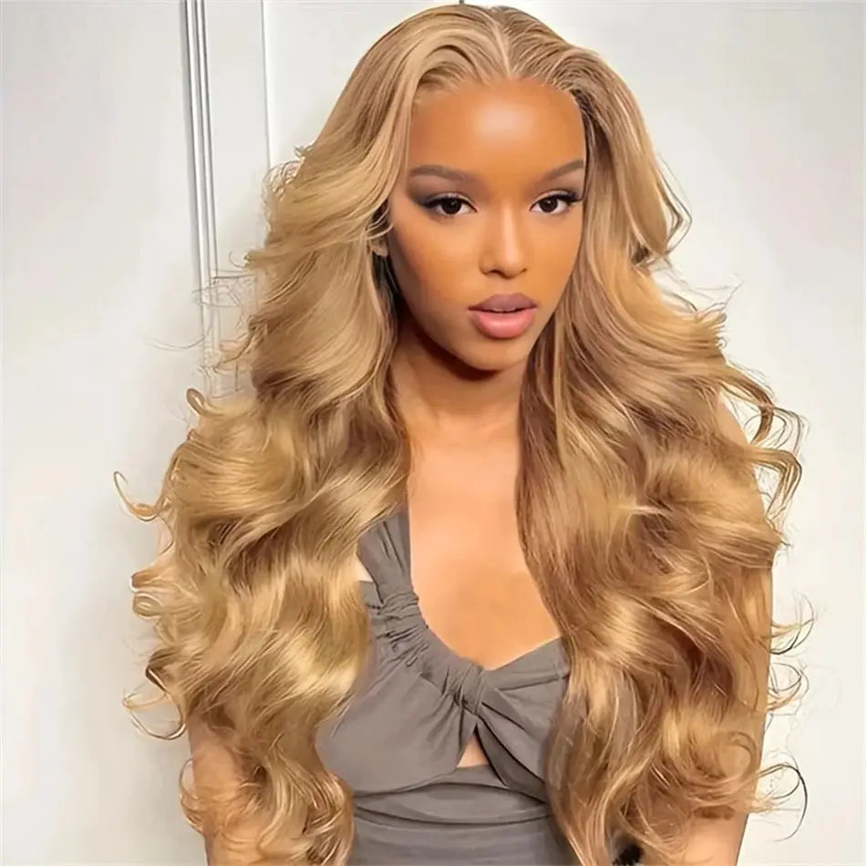 27 Honey Blonde Wig Human Hair Hd Lace Frontal Wig Body Wave Wig
