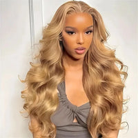 Thumbnail for 27 Honey Blonde Wig Human Hair Hd Lace Frontal Wig Body Wave Wig