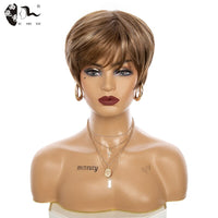 Thumbnail for Short Ombre Blonde Synthetic Natural Wave Wigs Heat Resistant