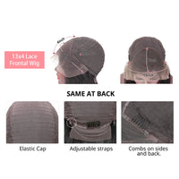 Thumbnail for Short Body Wave Lace Frontal Bob Wig 200% Density Brazilian Remy Transparent Lace Wigs