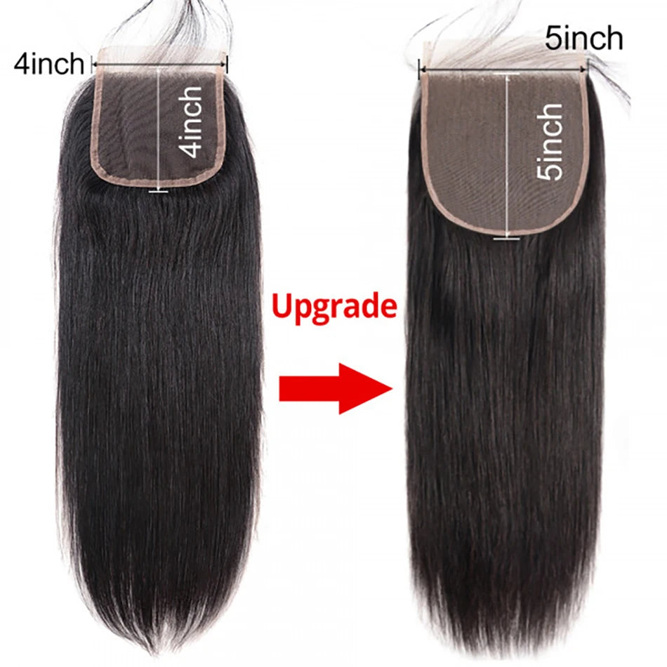Straight Bundles With Closure Frontal Peruvian Hair Bundles Human Hair Extension