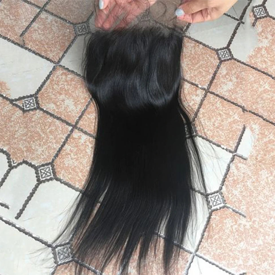 HD Transparent Lace Frontal Peruvian Straight Human Hair-360 Ear to Ear