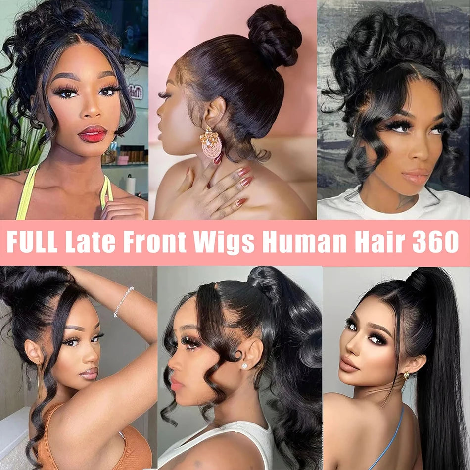 Straight 250 Density Real Full Lace Human Hair Wig Brazilian Pre Plucked 360 HD Full Lace Invisible Strap Snug Fit Wig