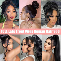 Thumbnail for Straight 250 Density Real Full Lace Human Hair Wig Brazilian Pre Plucked 360 HD Full Lace Invisible Strap Snug Fit Wig