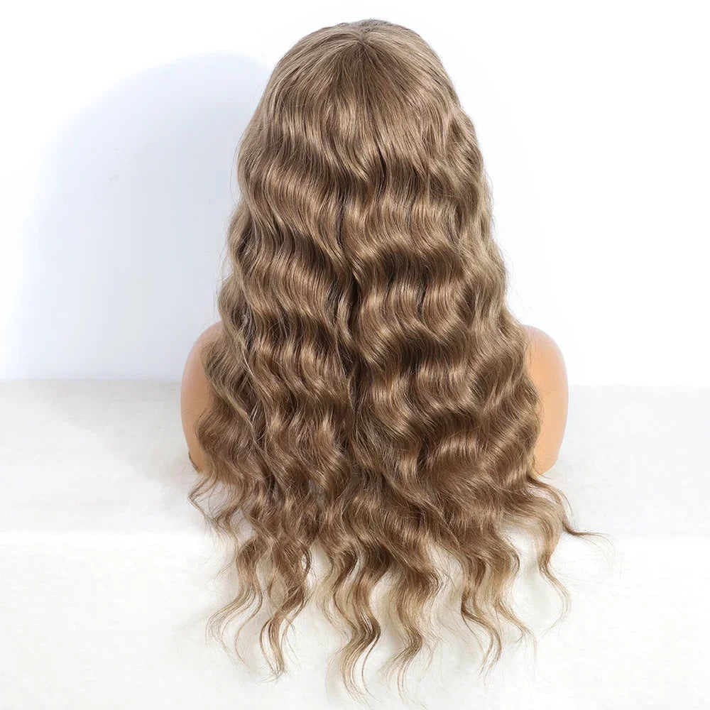 Brazilian 180% Density Deep Wave Human Hair Wig With Bangs Wear To Go #8 Wet And Wavy Human Hair Wigs Loose Deep Wig