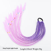 20 Inch Long Straight Synthetic Hair Extension Braided Fishtail Drawstring Ponytail Hair