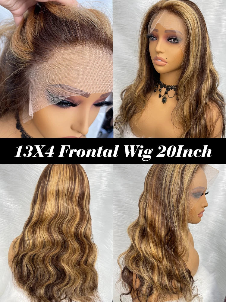 Highlight Wig Human Hair Body Wave Lace Frontal Wigs
