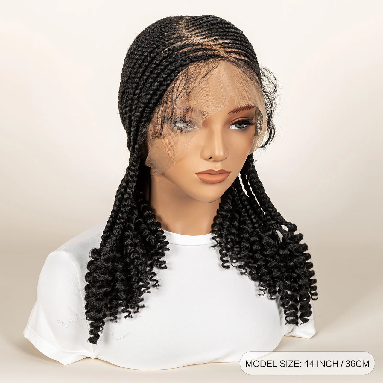 Synthetic Cornrow Braided Wigs for Women 14 Inch Full Lace Braids Wig Short
