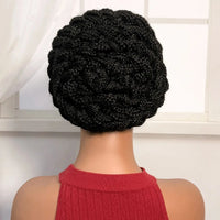 Thumbnail for Natural Full Lace Cornrow Braided Wigs Short Synthetic Bantu Braided Wigs Knotless Braids Wigs with Baby Hair for Black Women