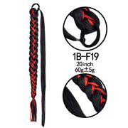 20 Inch Long Straight Synthetic Hair Extension Braided Fishtail Drawstring Ponytail Hair