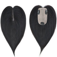 Thumbnail for Natural Straight European Virgin Human Hair Topper  Full Silk Base Toupee with 4 Clips