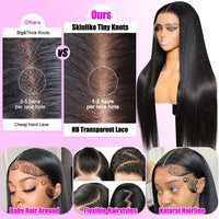 Thumbnail for Straight Human Hair Pre-Plucked HD Full Lace with Invisi-Drawstring 200% Density