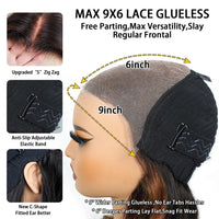 Thumbnail for 1B/30 Highlight Wig Body Wave Human Hair Wig Pre Plucked Pre Cut Lace 9x6 Glueless Ready To Wear