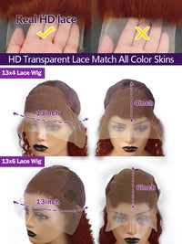 Thumbnail for Water Wave 13x6 Reddish Brown Deep Wave Lace Frontal Human Hair Wig