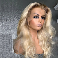 Thumbnail for 360 Lace Frontal Wig Human Hair Body Wave HD Transparent 613 Colored Ash Blonde Wigs For Women Brazilian Remy