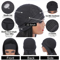 Thumbnail for Headband Wig Human Hair Bone Straight Human Hair Wigs Peruvian Human Hair Wigs  Easy to Wear 180%