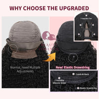 Thumbnail for Yaki Straight V Part Wig Human Hair Elastic DrawString Straight