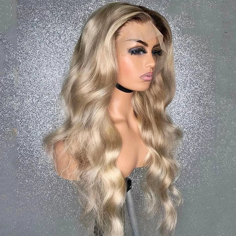 360 Lace Frontal Wig Human Hair Body Wave HD Transparent 613 Colored Ash Blonde Wigs For Women Brazilian Remy